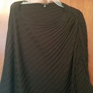 Black Metallic Lane Bryant Poncho Sweater